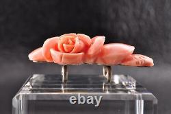 Japanese Antique pink Coral (1.41in 65ct) Rose OBIDOME with certificate and Box