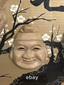 Japanese Fine Antique Seven Lucky Gods Sculptural Wall Plaque Wall Art Decor