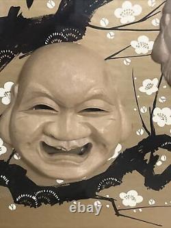 Japanese Fine Antique Seven Lucky Gods Sculptural Wall Plaque Wall Art Decor