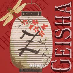 Japanese Geisha Japanese Koi Fish Lantern Geisha Dragonfly 4 PC Set 4x4-16x16
