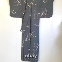 Japanese Kimono Fine Pattern Pure Silk Vintage Antique Japan 411