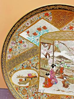 Japanese Meiji Satsuma Plate with fine Decorations, Signed