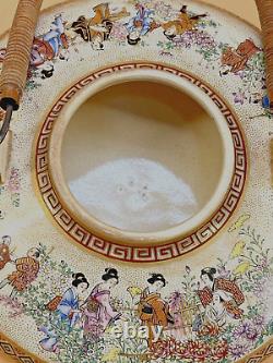 Japanese Meiji Satsuma Tripod Sake Pot With Fine Decorations By Kizan