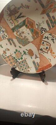Japanese Porcelain Charger Plate 18Finely Hand Painted, Edo Period Circa 1840