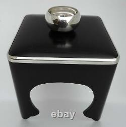 Japanese Sterling Silver & Wood Sake Cup Sakazuki Stand Tray Finely Hand Crafted