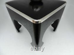Japanese Sterling Silver & Wood Sake Cup Sakazuki Stand Tray Finely Hand Crafted