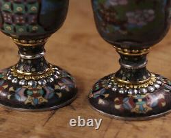 Lot Japan Antique Detailed Craftsmanship Wired Cloisonne Fine Pattern Painting