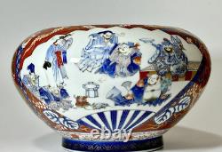 MEIJI Era Carp Fish Porcelain Large Bowl 12.2 inch Antique Fine art Japanese