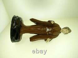 Meiji Period Fine Japanese Exotic Wood Okimono Geisha Best Offer