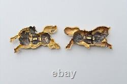 Menuki Japanese antique made of gold Mumei a fine horse design Edo era