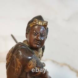 Miyao Bronze Japanese Samurai Okimono Signed Fine Archer Sculpture Statue