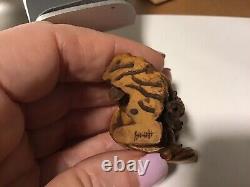 Old Antique Rare Japanese Fine Hand Carved Resin Netsuke, signed