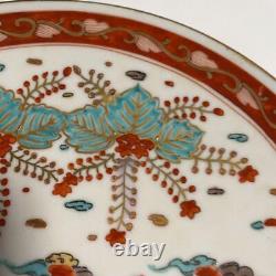 PHOENIX Old KUTANI Ware Plate Pair 8.6 inch Japanese Antique MEIJI Era Fine Art