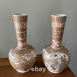 Pair Fine Antique Meiji Era Japanese Satsuma Vases 19th C. British Gallery