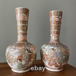 Pair Fine Antique Meiji Era Japanese Satsuma Vases 19th C. British Gallery