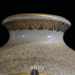 RAIJIN Thunder God SATSUMA ware Vase 12.4 inch Japanese Antique Old Fine Art