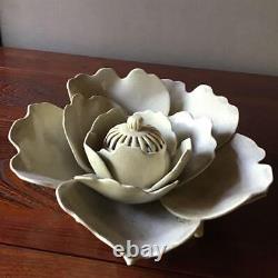 SATSUMA Censer FLOWER Petal Shape Japanese Incense Burner KORO Old Fine Art
