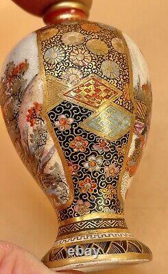 Small Fine Japanese Meiji Period Satsuma Vase, Signed