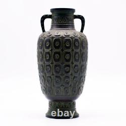 Unique Pattern Bronze Vase 9 inch Japanese Antique MEIJI Old Fine Art