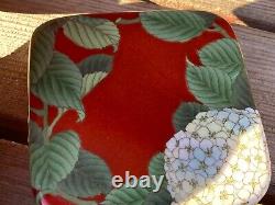 VTG Fine Meiji Period Cloisonne Box Red Butterfly Blossoming Flowers Japanese
