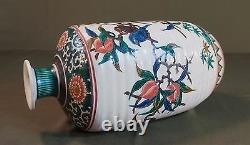 Very Fine 1860 Large Japanese Kutani Hizen Ware Polychrome Bottle Vase Signed