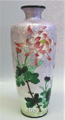 Very Fine 6 JAPANESE MEIJI-ERA Cloisonne Vase with Floral Design c. 1880 antique