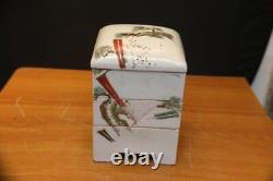 Very Fine Antique Japanese porcelain stackable box Porcelain Stackable box 8 H