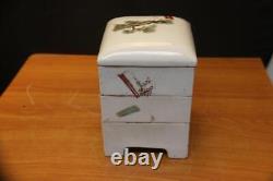 Very Fine Antique Japanese porcelain stackable box Porcelain Stackable box 8 H