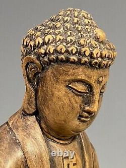 Very Fine Japan Japanese carved Boxwood Figure of the Buddha on Lotus Base