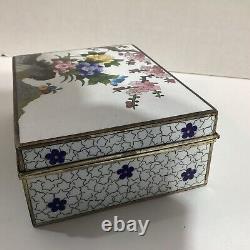 Very Fine Japanese Cloisonne Signed Inaba Box 4 1/2x 3 1/4x 13/4