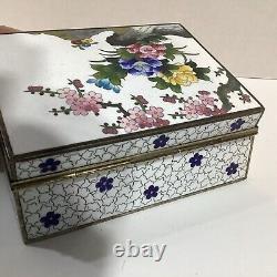 Very Fine Japanese Cloisonne Signed Inaba Box 4 1/2x 3 1/4x 13/4