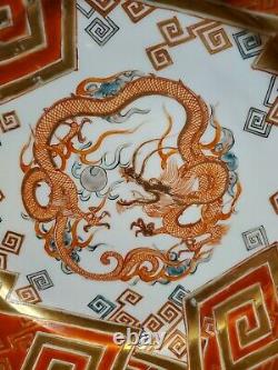 Very Rera Fine Antique Japanese Imari Dragon Charger Plate Signed