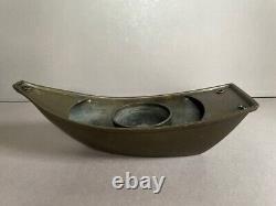 Very fine Japanese Meiji solid bronze Ikebana boat vase Bonsai planter 13.5