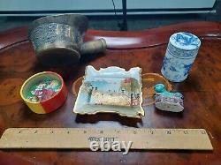 Vintage Asian Chinese Japanese Tobacco Vase Dragon Brass Burner Japan Game Fine