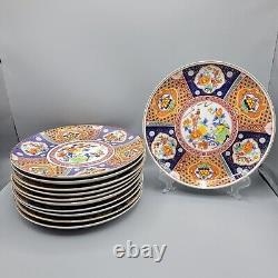 Vintage Fine Porcelain Imari Japanese Dinner Plates 10.25 In, Set Of 11