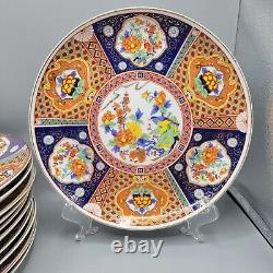 Vintage Fine Porcelain Imari Japanese Dinner Plates 10.25 In, Set Of 11