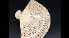 Vintage Japanese Chinese Sandalwood Folding Fan Sensu Openwork White Tassel