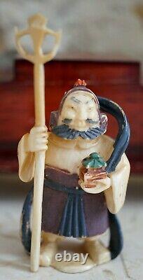 Vintage Set of 7 Finely Detailed NETSUKE Figurines of the Japanese Gods