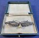 Vintage Toyokoki Cpo Sterling Silver Japanese Pearl Butterfly Pin Brooch & Box