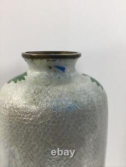 12 Vase de paume en cloisonné Ginbari signé Meiji japonais ancien