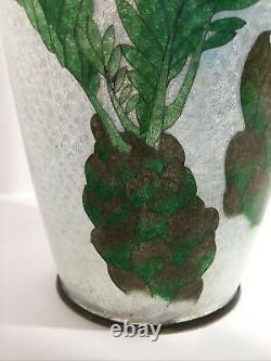 12 Vase de paume en cloisonné Ginbari signé Meiji japonais ancien