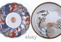 2 Bols en porcelaine fine japonaise de studio antique