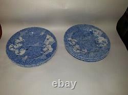 6 belles assiettes en porcelaine japonaise ancienne bleue et blanche signées