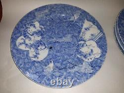 6 belles assiettes en porcelaine japonaise ancienne bleue et blanche signées