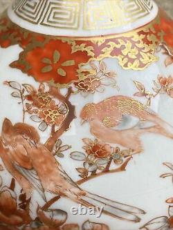A Fine 19ec Vase D'imari Japonais Antique Signé À Base