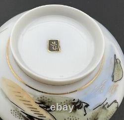 Ancien Japonais, Satsuma, Service à thé en porcelaine fine complet pour 12 personnes, Signé