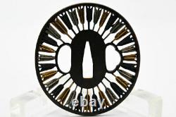 Antiquaire Japonais (art Fin) Tsuba Protégeant Une Partie De Katana #t007