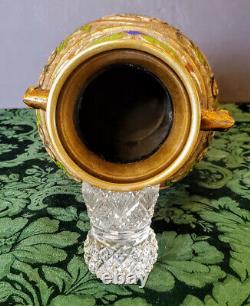 Antique Champleve Japonais Cloisonne' Dual Phoenix Birds Rising+ Vase Fine
