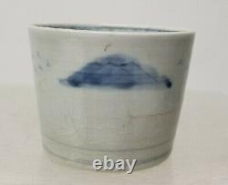 Antique Fine Japonais Chinois Underglaze Blue And White Cup Dish Bowl Nuages