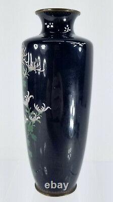 Antique Fine Japonaise Cloisonne Enamel Floral Vase Meiji Période Comme Est